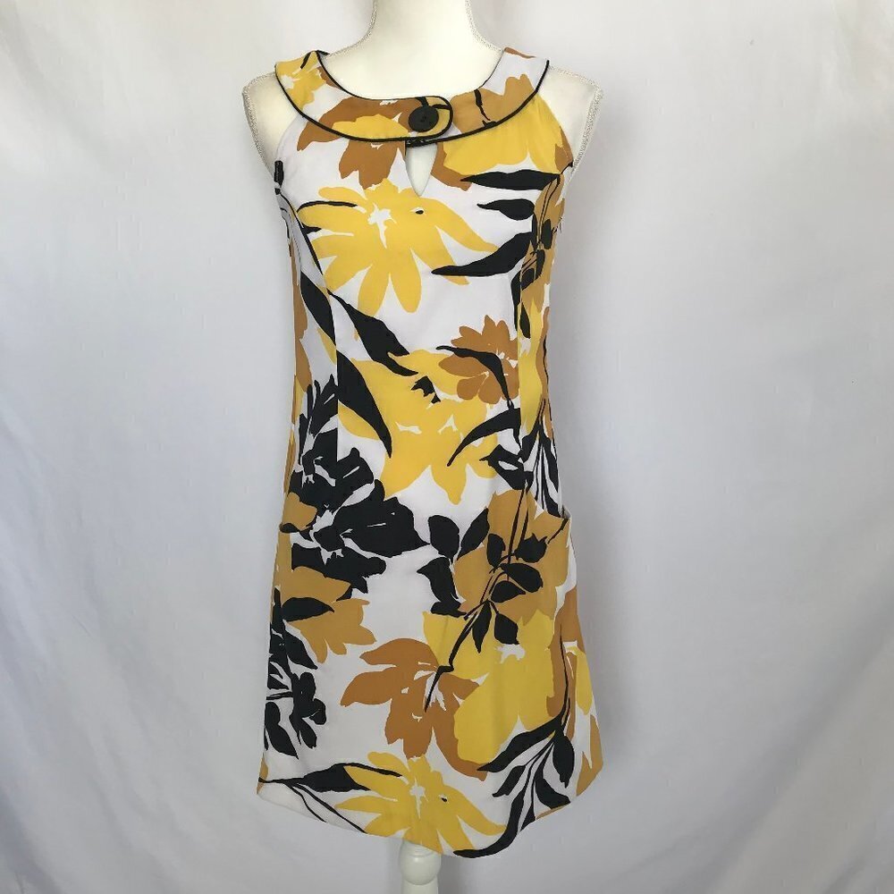 *4/$20* Sancria Yellow/Black/Tan/White Dress